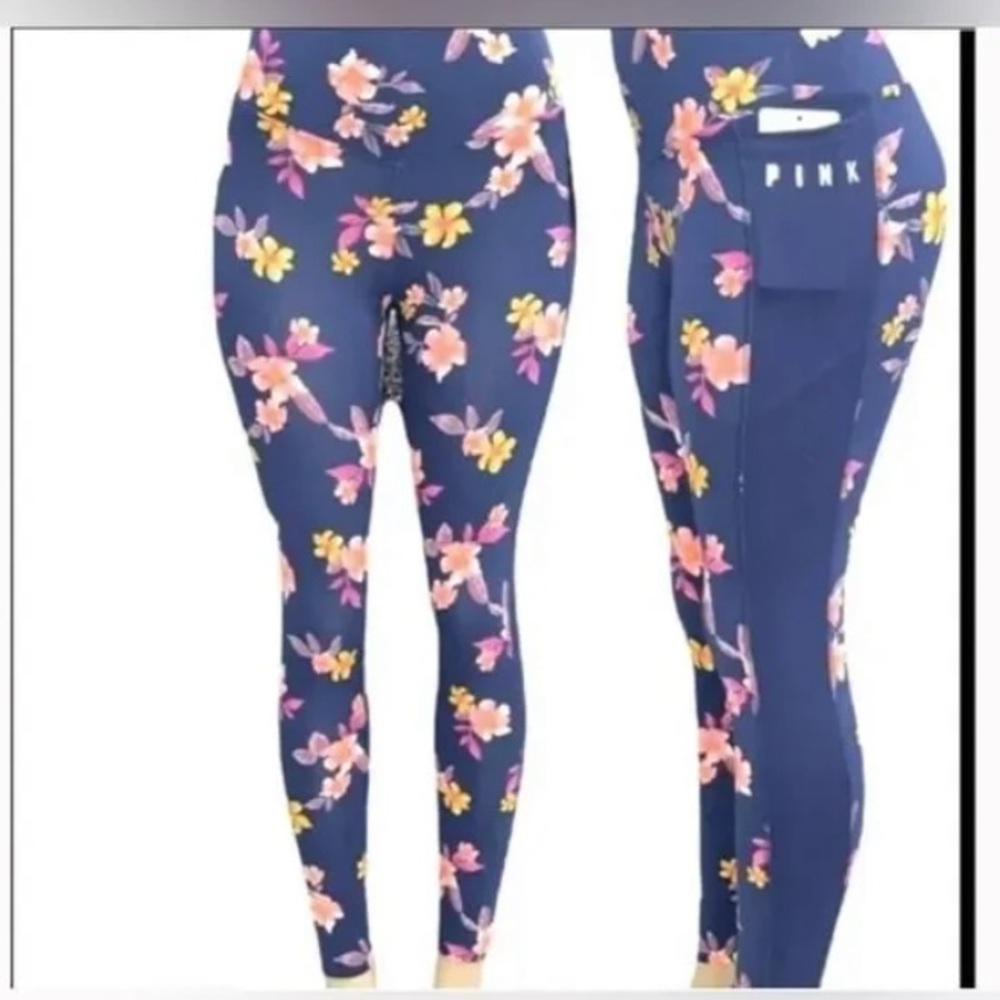 NWT Pink Victoria Secret Navy High Waist Ankle Leggings Size Small